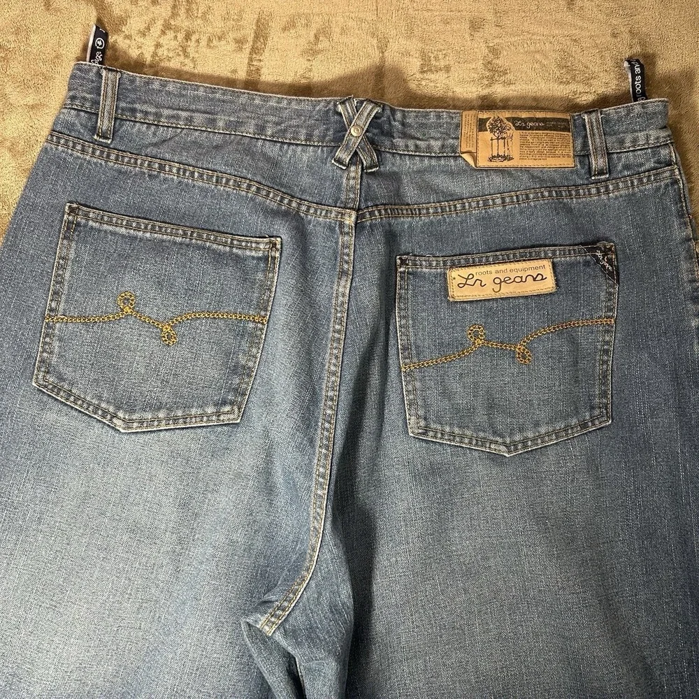 LRG Jeans Mens Measured 46x34 Baggy Wide Leg Blue Denim Streetwear Y2K